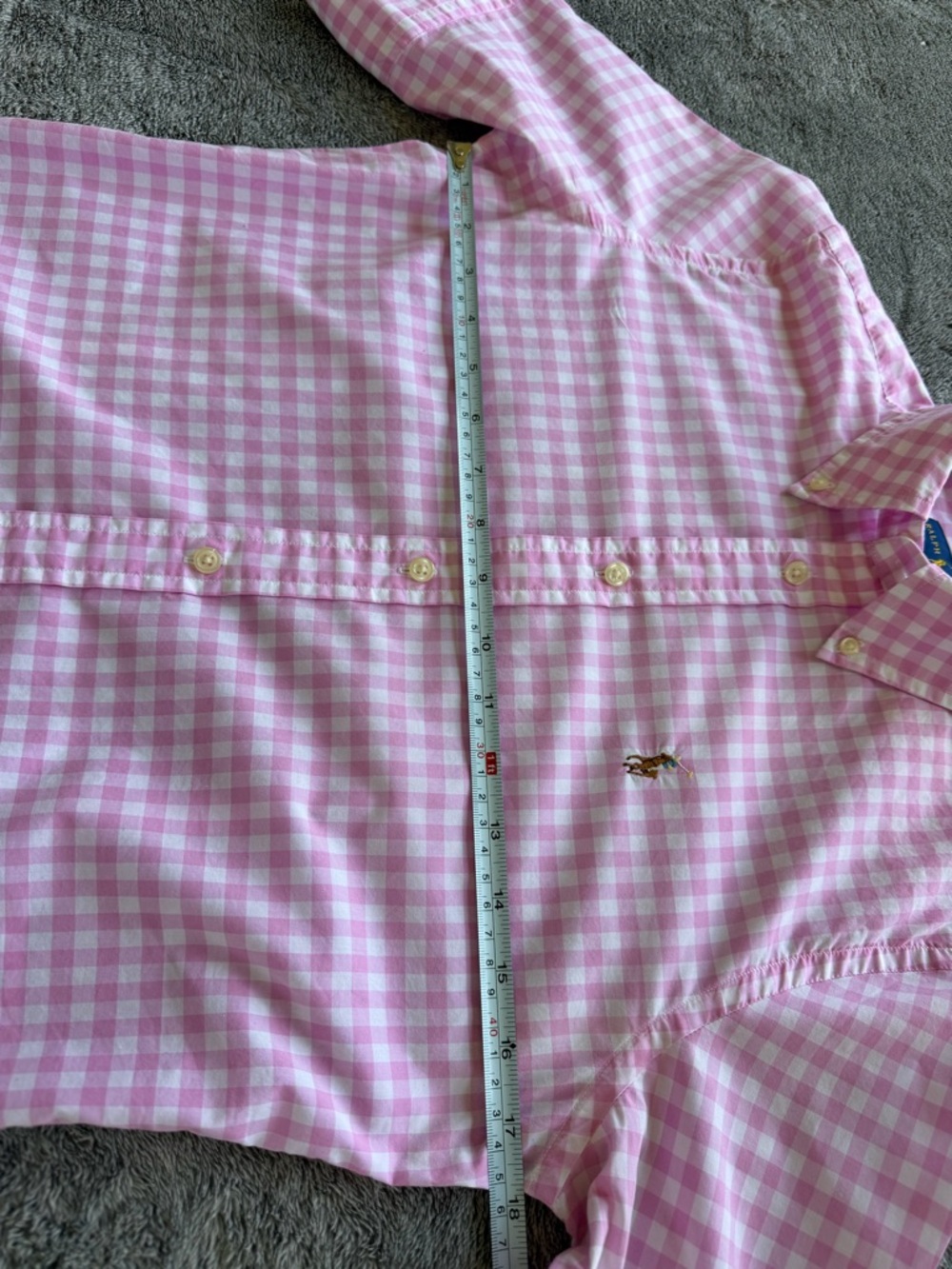 Ralph Lauren Pink Gingham Button-Down Shirt - Picture 7 of 8